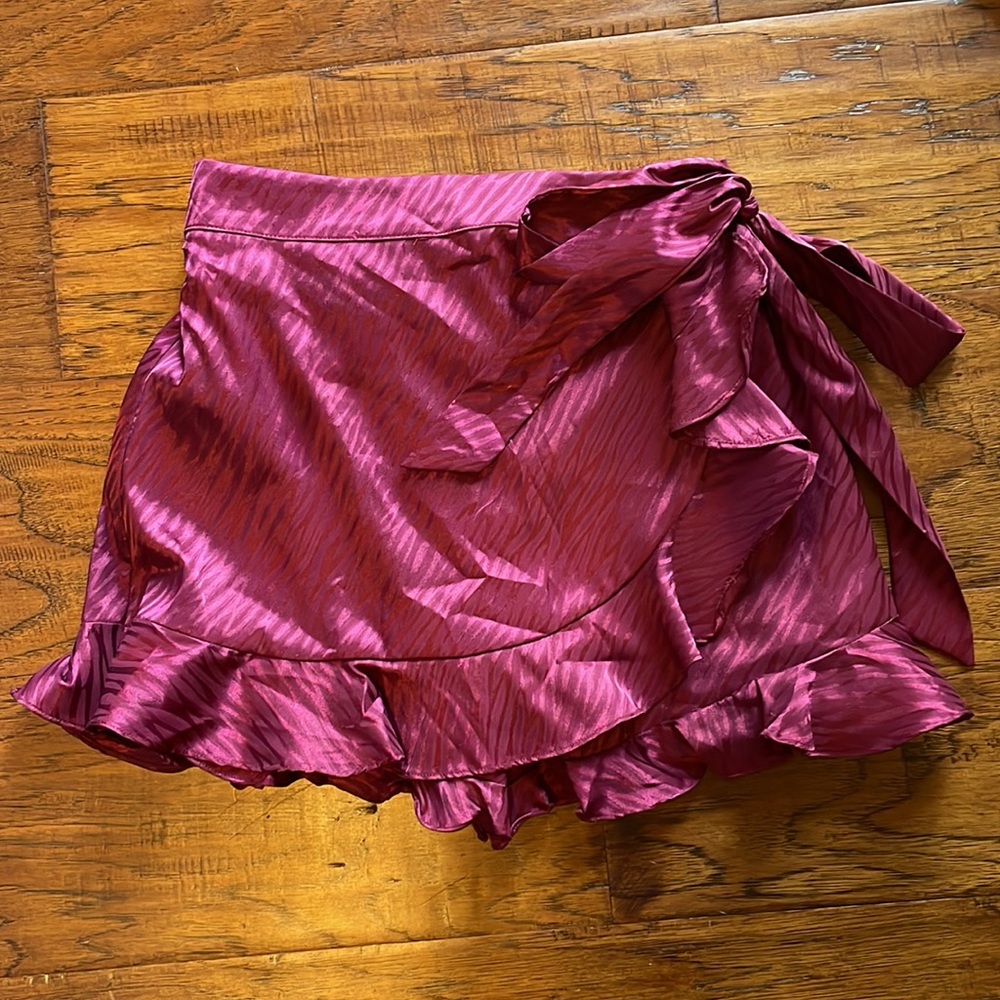 Red skort with bow